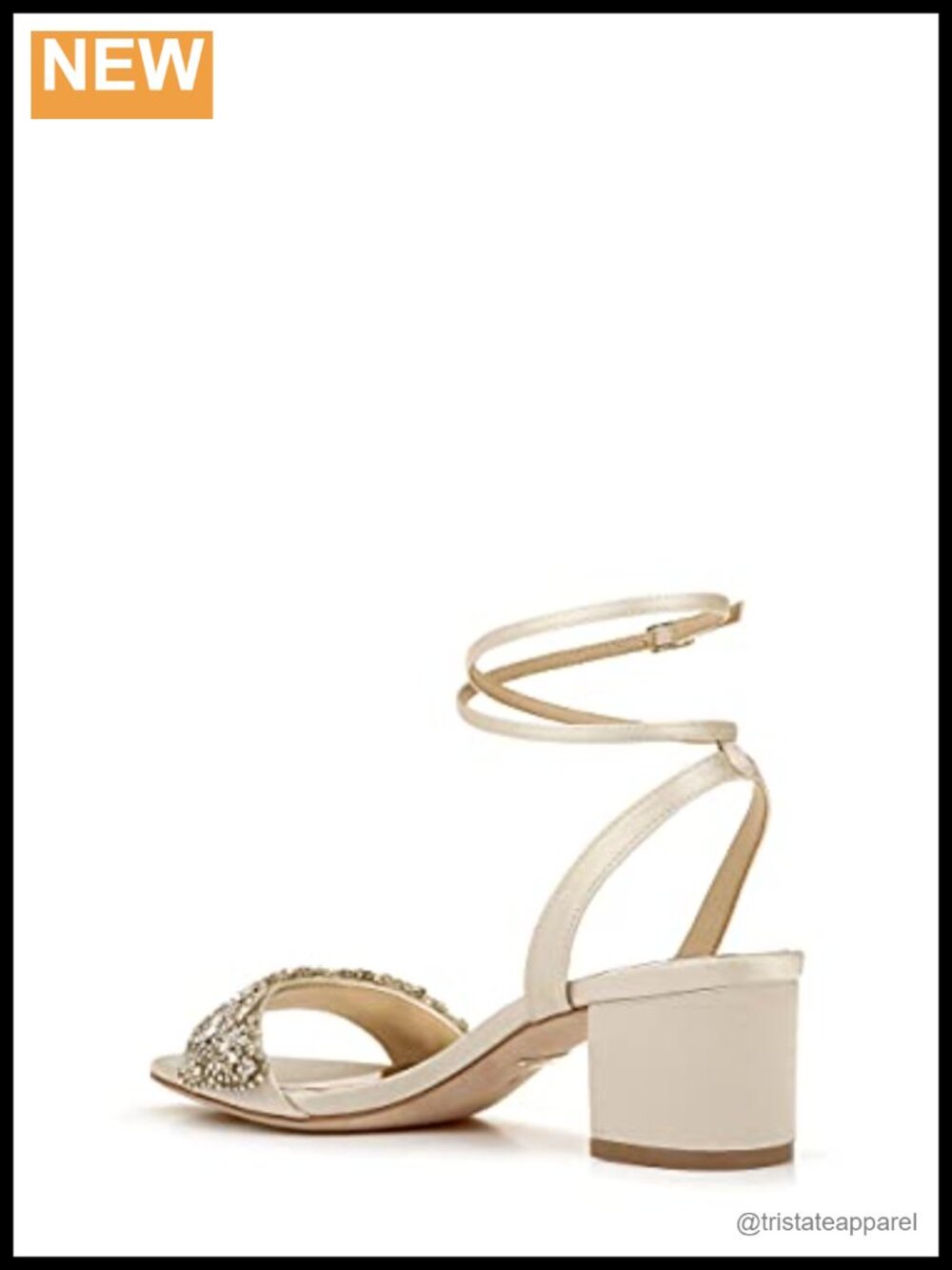 Leather Lined Ankle Strap Block Heel Sandal Lace Up Wedding